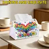 Rainbow Butterfly Tree Diamond Painting Tissue Box Cover DIY Desk Organizer