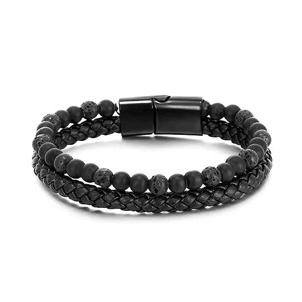 🔥Human+ Pro Magnetic Buckle Natural Lava Volcanic Stone Beaded Bracelet🔥