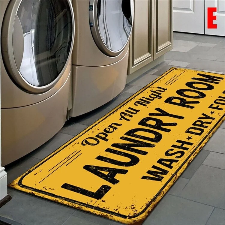 Non-Slip Floor Mat Laundry Room Mat Entrance Doormat Self-Service Laundry Bath Mat Carpet Laundry Room Decor Balcony Rug 112
