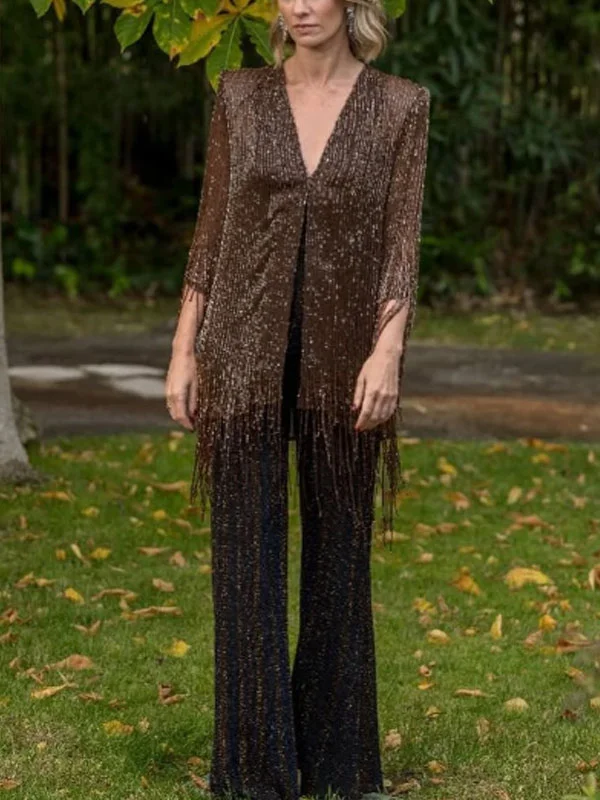 Tassel Elegant Simple Ladies Suit