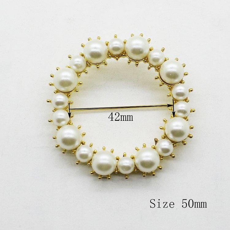 New 1pcs Zinc Alloy Decorative Buckles Chair Cloth Cover Ribbon Pearl Buckle Removable Gold Wedding Decoration