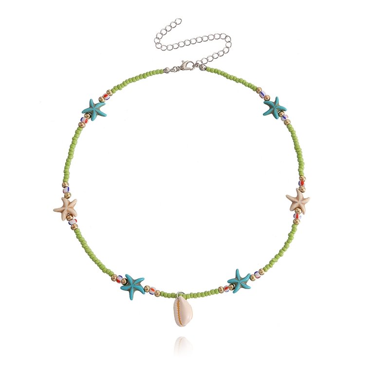 Colored Rice Zhuhai Star Shell Pendant Necklace