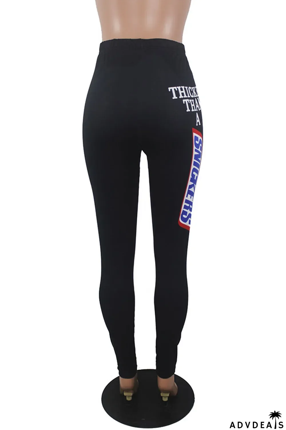 Pink Elastic Fly Mid Print Straight Pants Bottoms