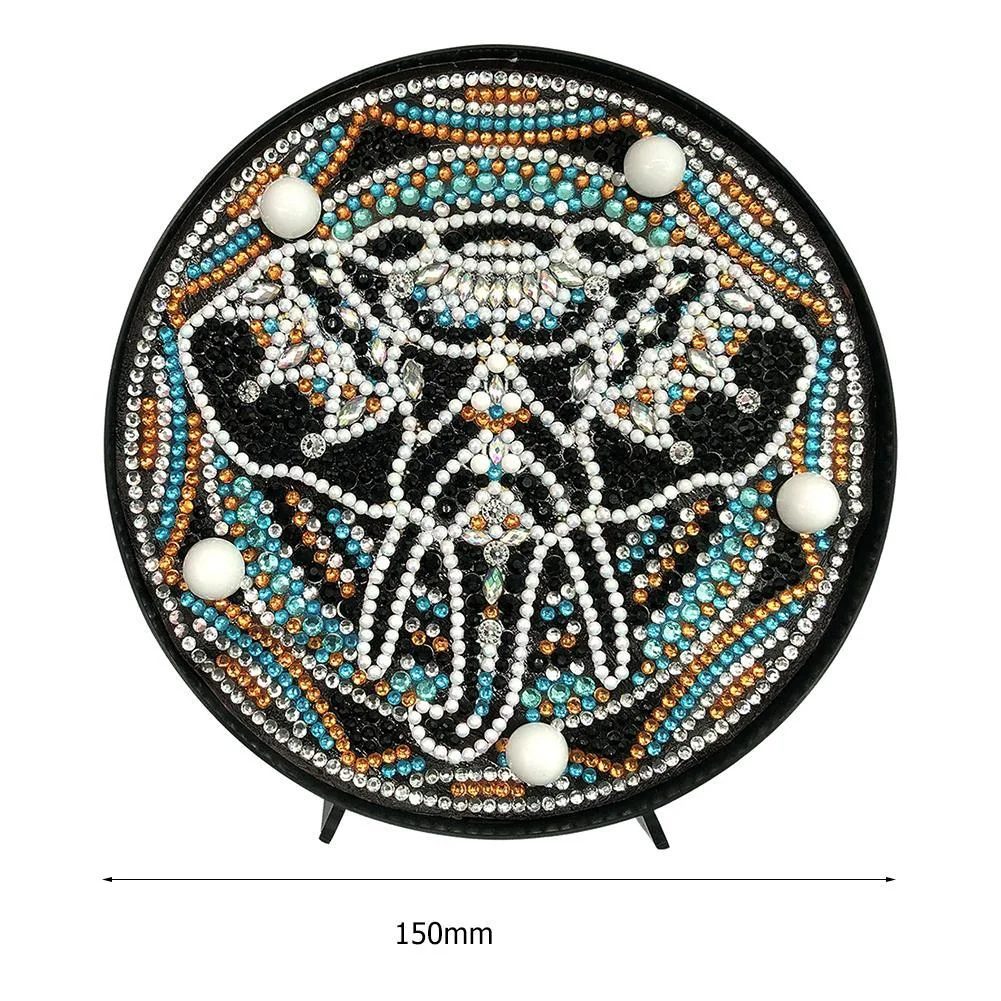 DIY Full Drill Diamond Painting Animal LED Night Lamp Embroidery Home Decor