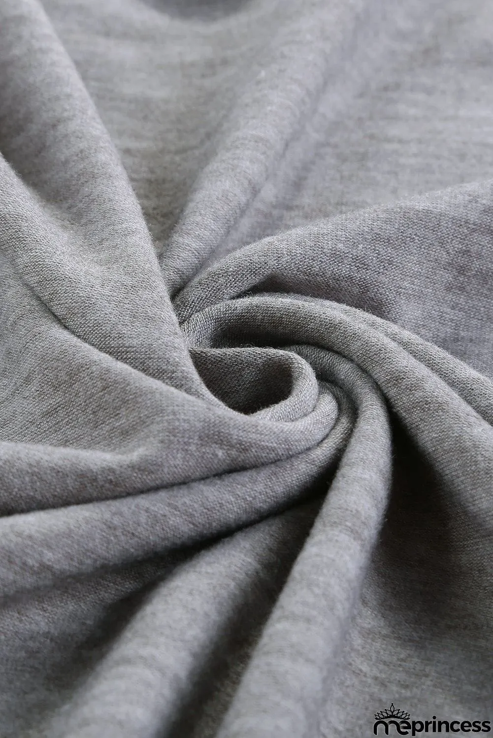 V Neck Stars Print Gray T-shirt
