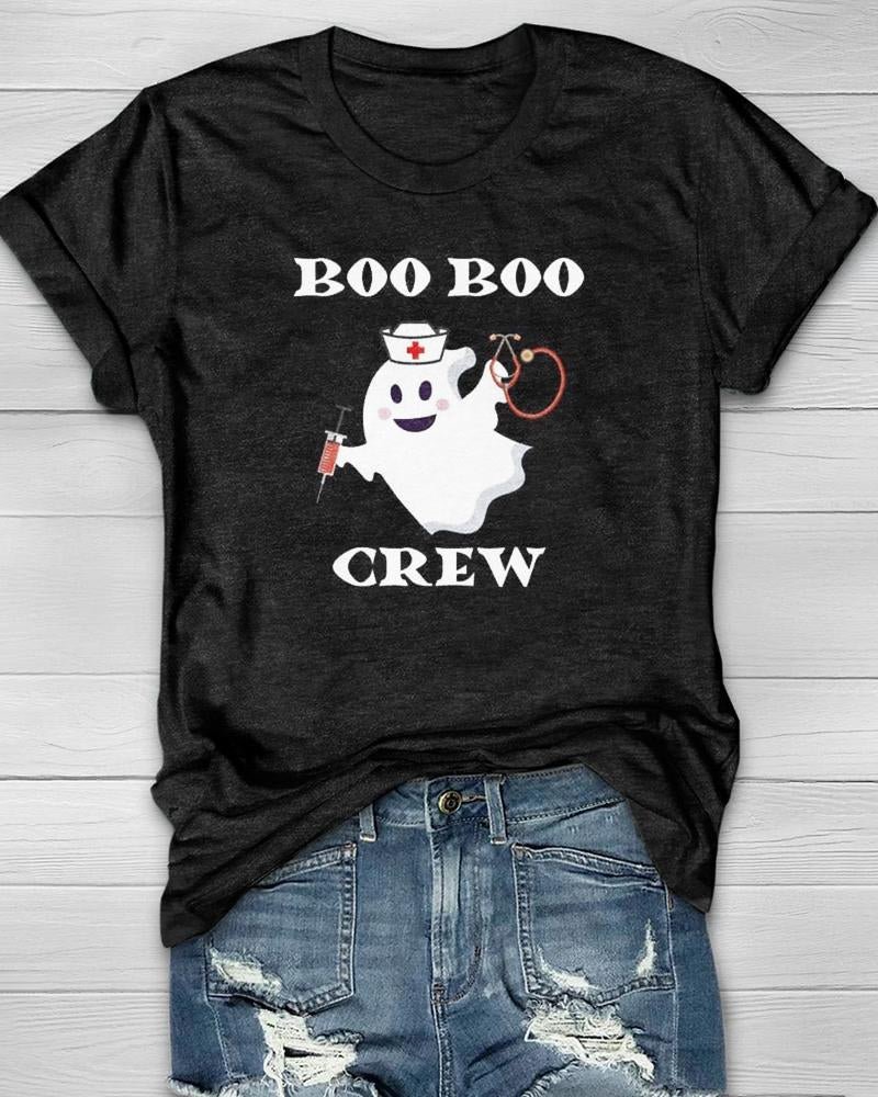 Halloween Nurse Boo Boo Crew T-Shirt