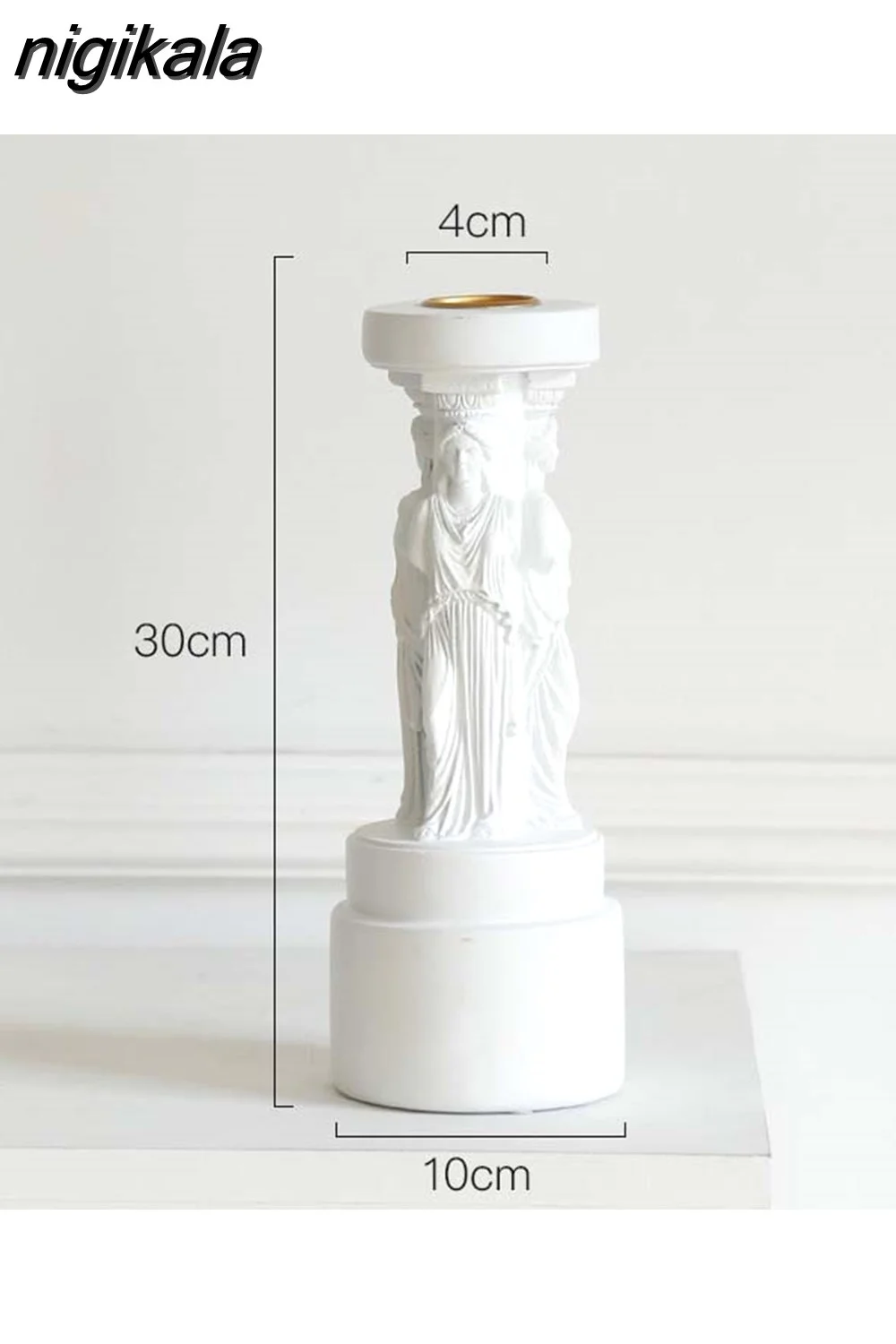 nigikala Home Decoration Aromatherapy Candle Holder Resin Sculpture Chandelier Silicone Candle Mold Retro Roman Column Shape