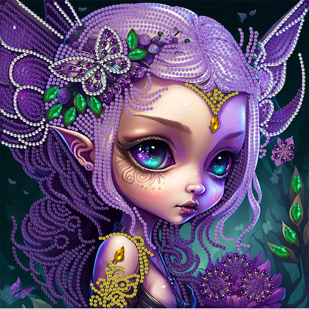 Elf Girl 30*30CM(Canvas) Special Shaped Drill Diamond Painting gbfke