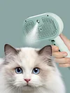 3 in 1 Pet Steam Brush with Release Button Pet Spray Hair Removal Comb Cat Brush
