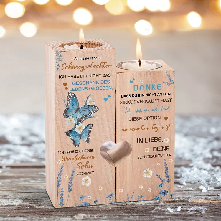Kettenmachen Quaderform Kerzenhalter-An meine liebe Schwiegertochter Schmetterling Kerzenhalter-Geschenk für Schwiegertochter