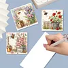 6Pcs Diamond Painting Flower Greeting Card with Envelopes for Beginner Adult Holiday Gifts