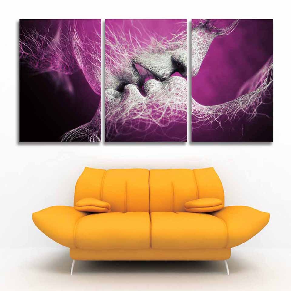 3 panels Abstract Lover Kiss Canvas Painting Poster and Prints Modern Wall Art Nordic Pictures for Living Room Decor Cuadros