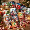 12Pcs Diamond Painting Santa Claus Greeting Card Set with Envelope