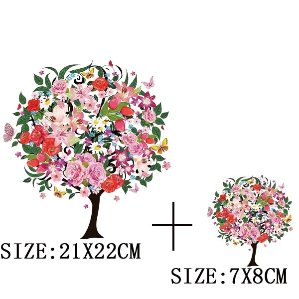 Beautiful Tree Thermal Stickers On T-shirt DIY Washable Iron On Transfer For Clothing Pretty Design On Woman Clothes Patch Decor