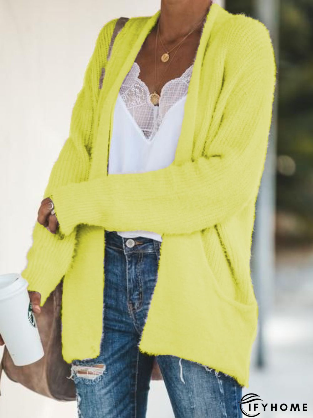 Women Long Sleeve Casual Cotton-Blend Sweater Cardigan | IFYHOME