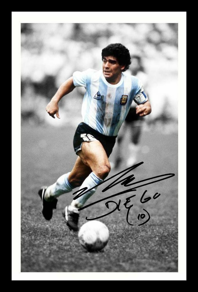 Diego Maradona - Argentina Autograph Signed & Framed Photo Poster painting