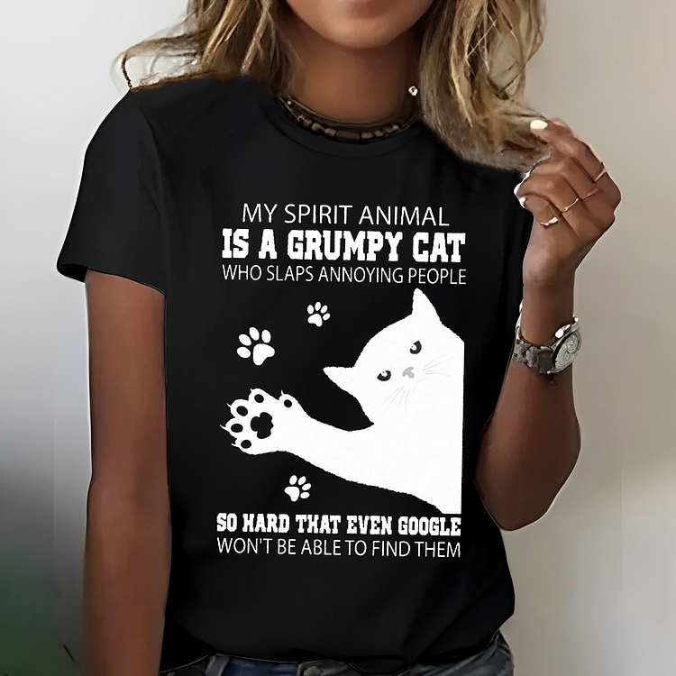 My Spirit Animal Is A Grumpy Cat T-shirt