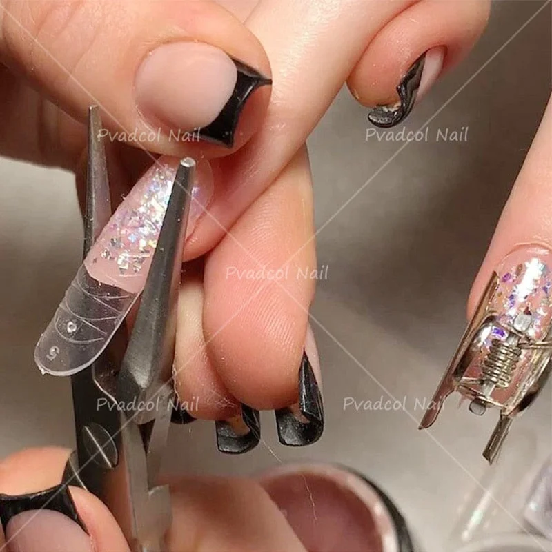 Acrylic Nail C Curve Pincher Pinching Tool Clamp Shaping Tweezers Nails Extension Clips UV Polish Extend Nail Tips Manicure Tool-Nail Inspo