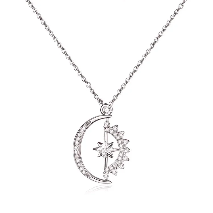 For Daughter - S925 I Will Stand Under The Moon & Stars With You Forever Necklace