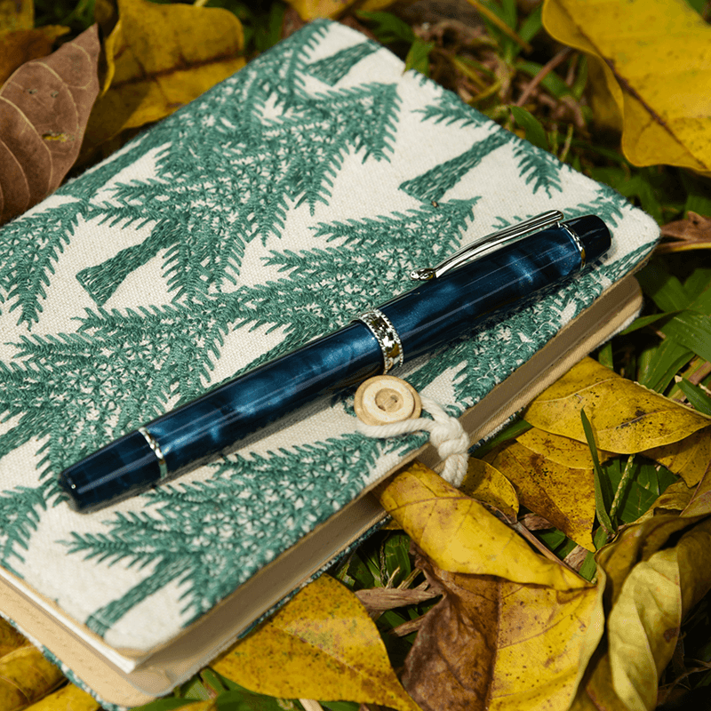 TIANZI T01 Piston-filling Fountain Pen in Mysteryblue & Notebook