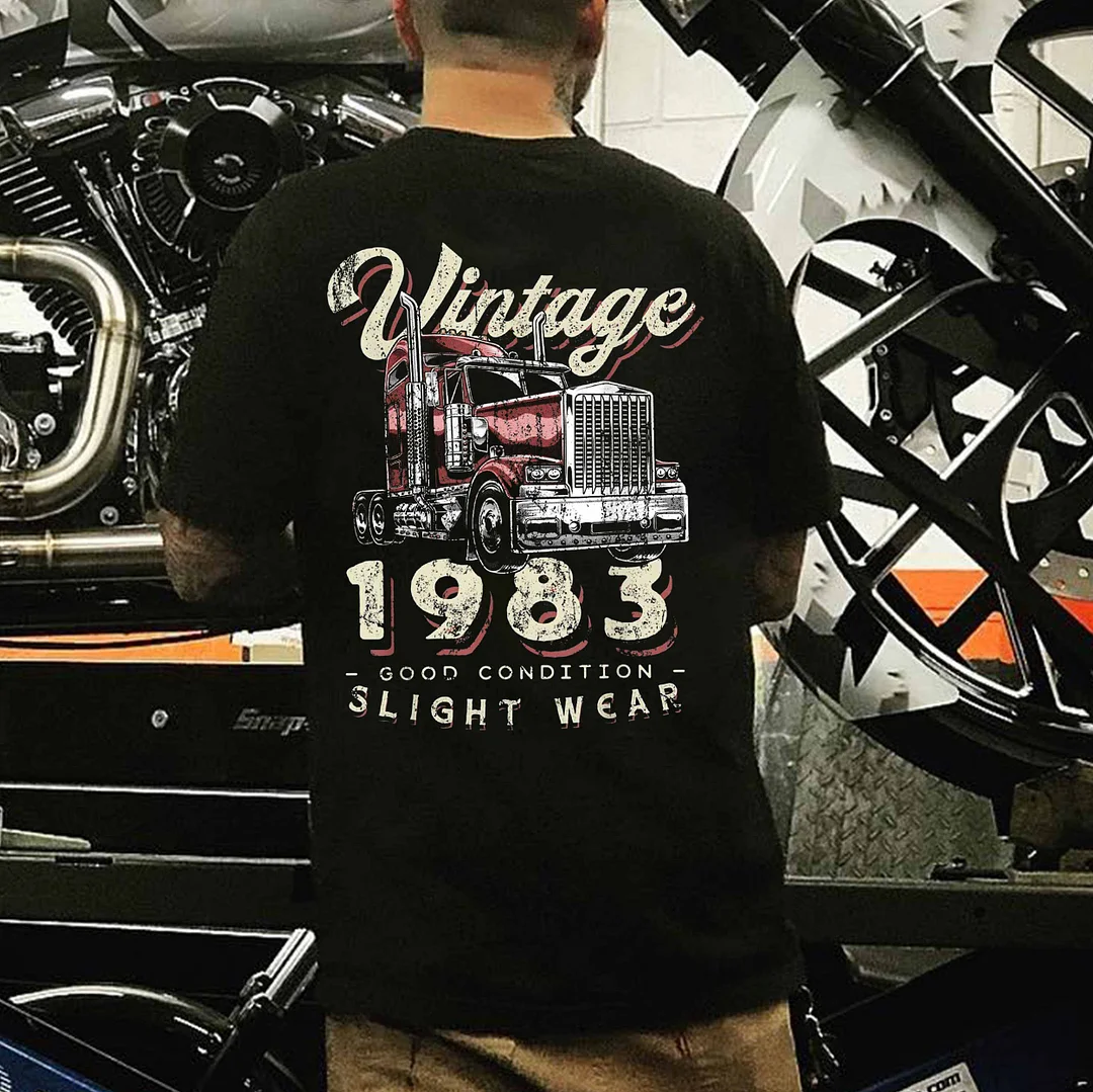 VINTAGE SLIGHT WEAR Classic Car Print Men's T-shirt