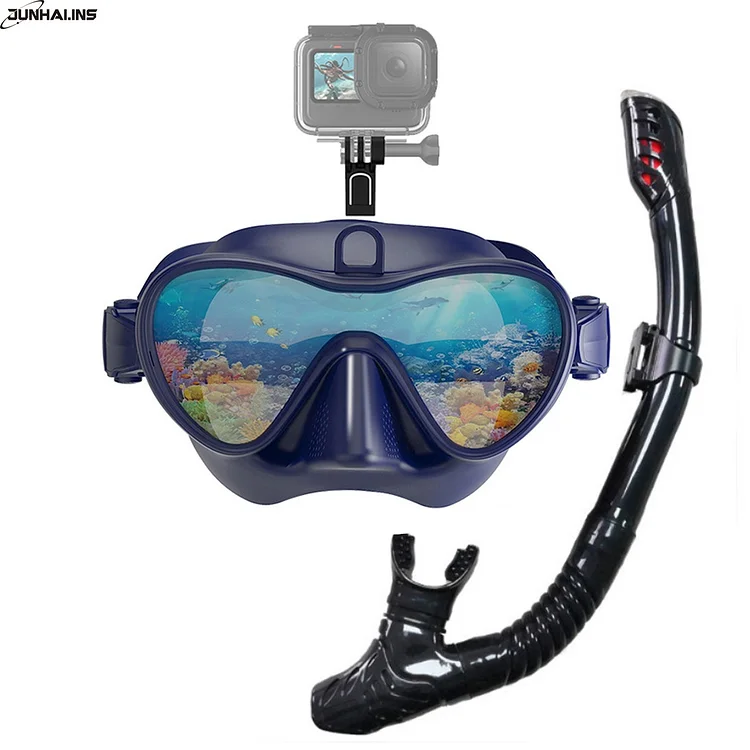 NEW Snorkeling Set Dry Top Anti Fog HD Aqua Diving Goggles Adult Diving Underwater Goggles Snorkel Mask with Gopro Mount