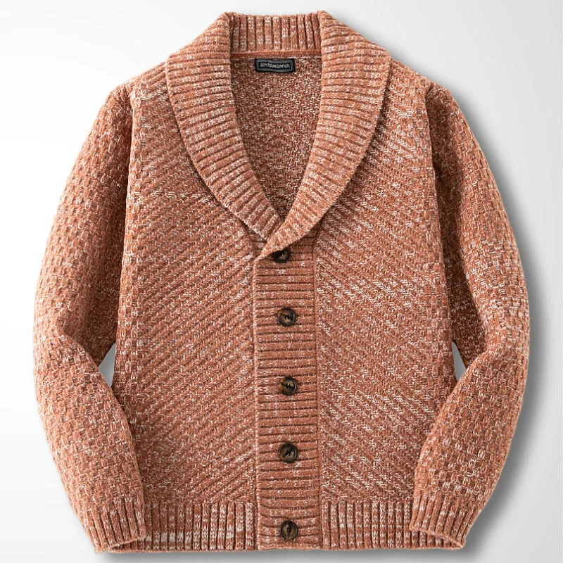 Uveng Uveng Men's Wear Autumn And Winter Long-Sleeved Thick Knit Sweater Knitted Jersey Over The Collar Men's Coat Tide SY0015