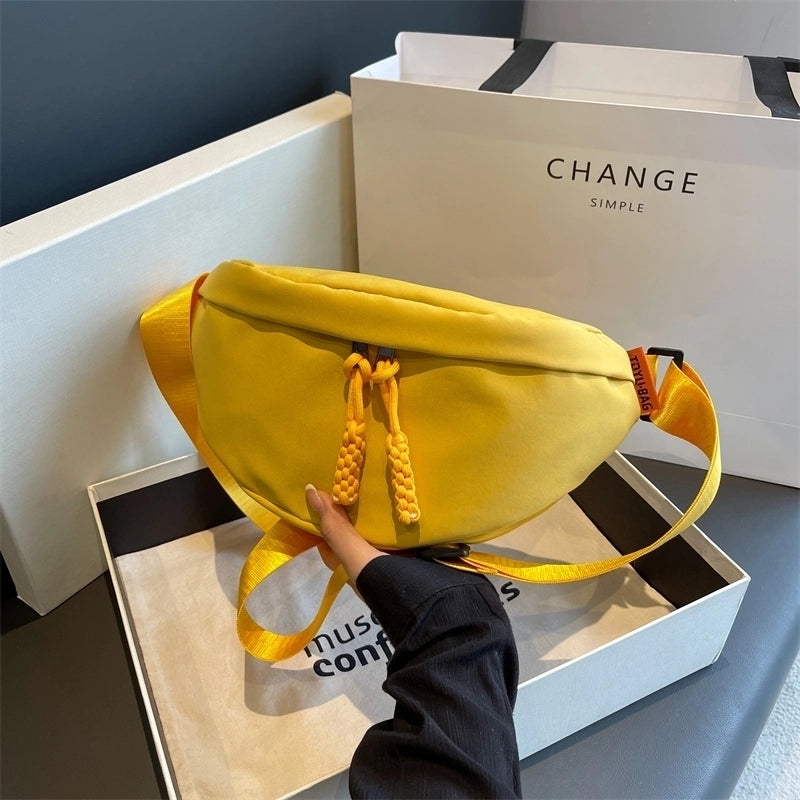Women’s Basic Solid Color Nylon Waist Bags