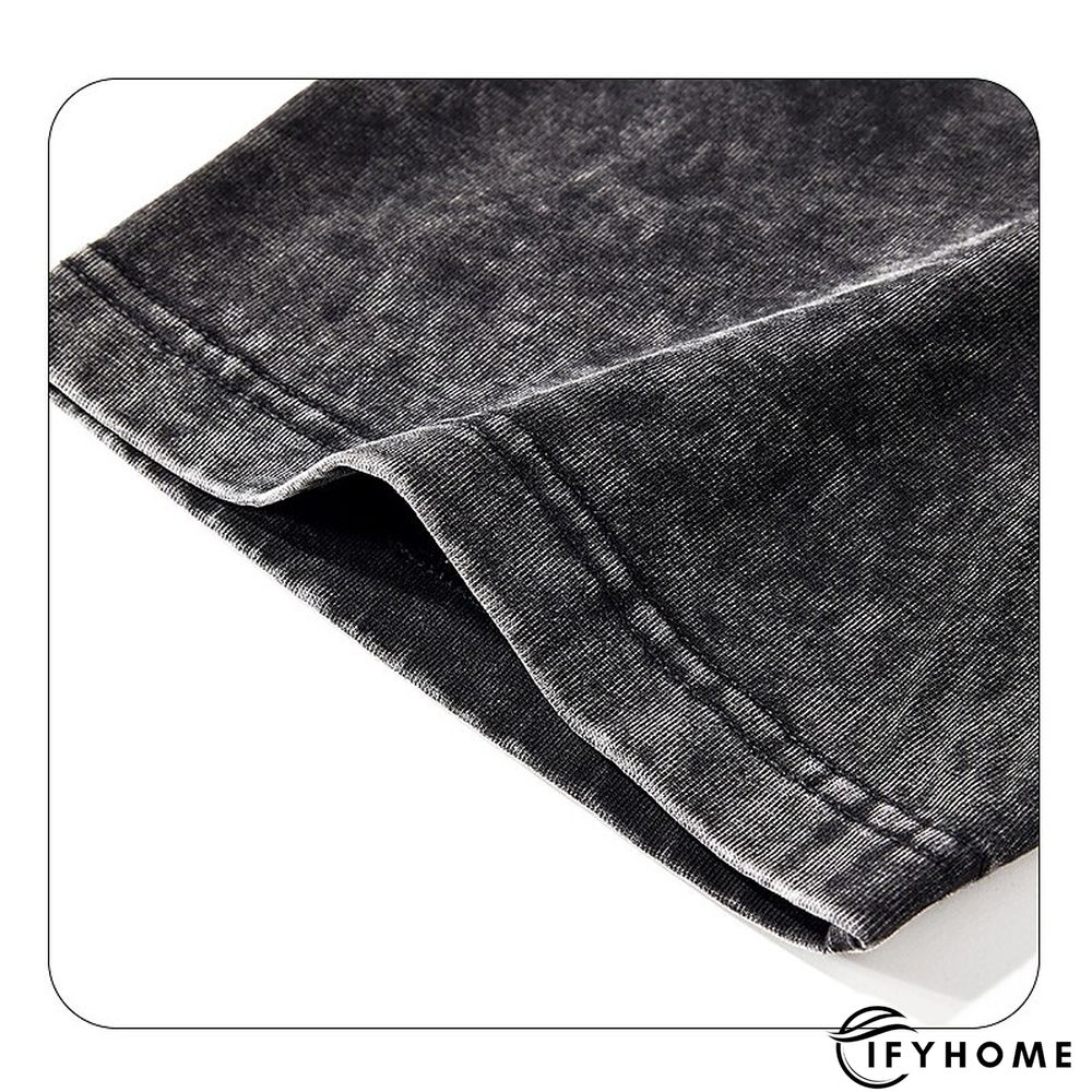 Men's 100% Cotton Acid Wash Shirt Oversized Shirt Plain Crew Neck Sports & Outdoor Daily Short Sleeve Clothing Apparel Fashion Designer Casual | IFYHOME