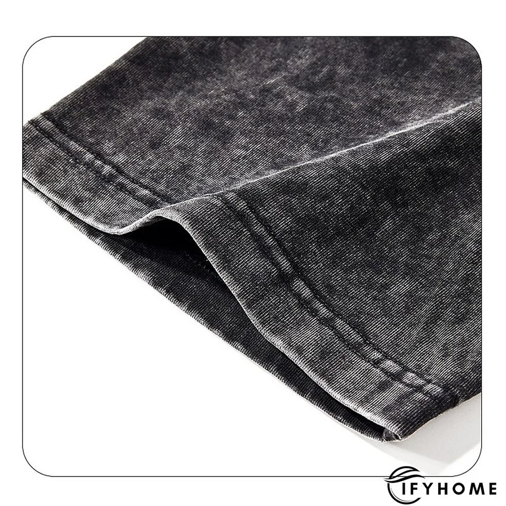 Men's 100% Cotton Acid Wash Shirt Oversized Shirt Plain Crew Neck Sports & Outdoor Daily Short Sleeve Clothing Apparel Fashion Designer Casual | IFYHOME