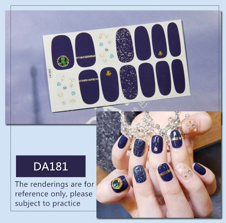 Korea Fashion Nail Art Sticker Full Cover Wraps Decorations DIY Manicure Solider Nail Vinyls Adhesive Beauty Pre-designed