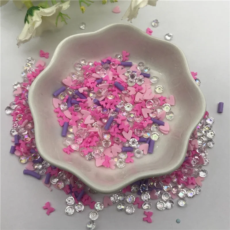 20g Love bow flower Mix for Resin DIY Supplies Nails Art Polymer Clear Clay accessories DIY Sequins scrapbook shakes Craft