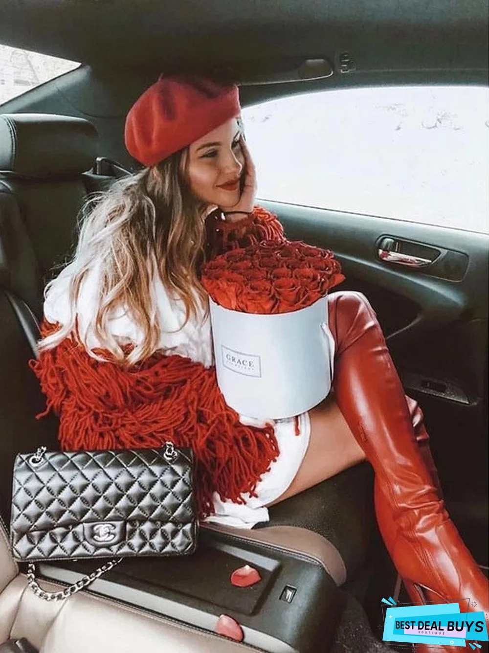 Knitting Solid Color Hollow Tasseled Long Sleeve Tops