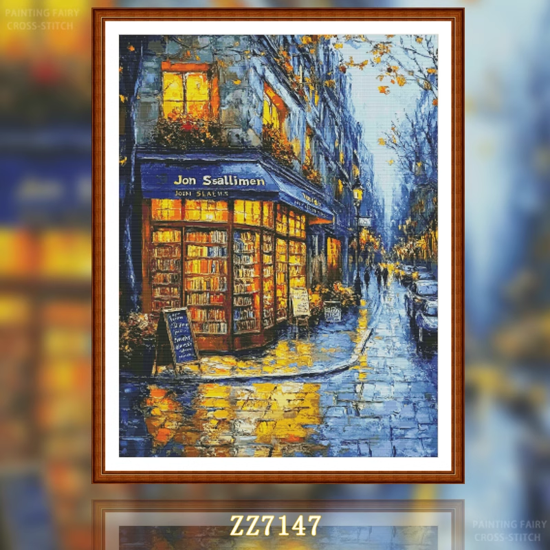 【ZZ7147- Twilight Bookstore】 Painting Fairy Cross Stitch