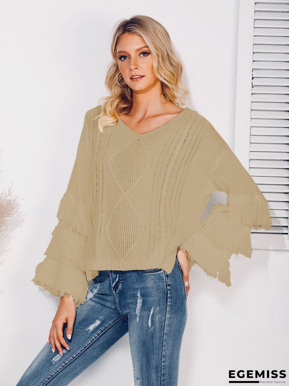 Bell Sleeve Casual Shift Sweater | EGEMISS