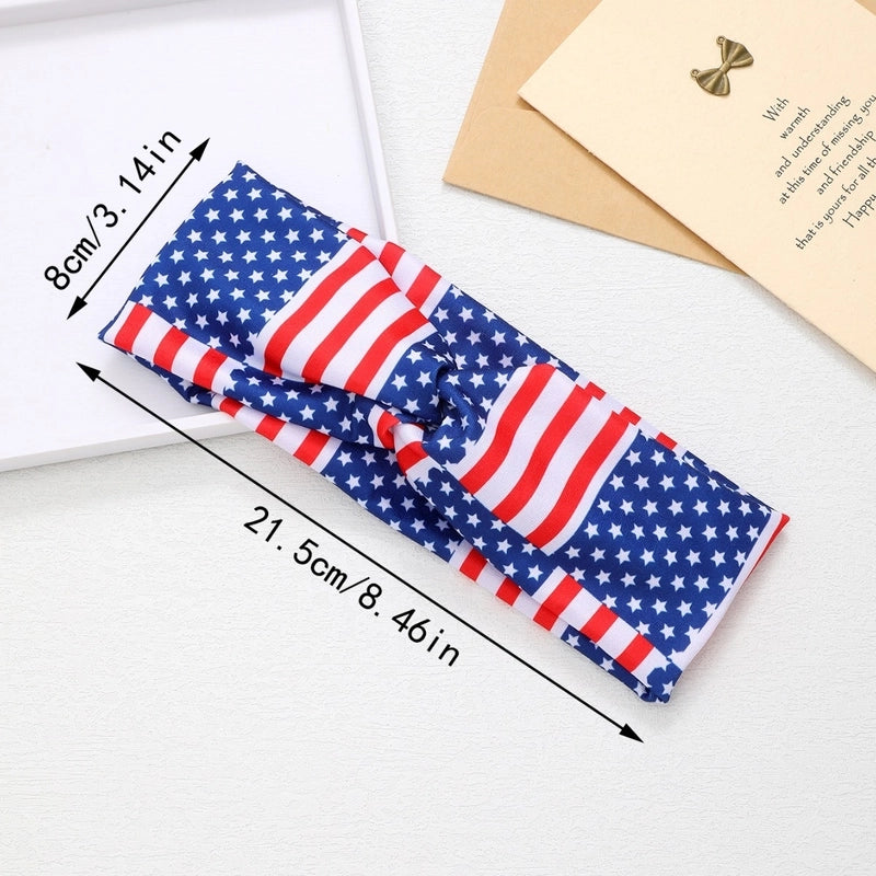 Women’s Minimalist Classic Style American Flag Cloth Hair Band Hair Tie