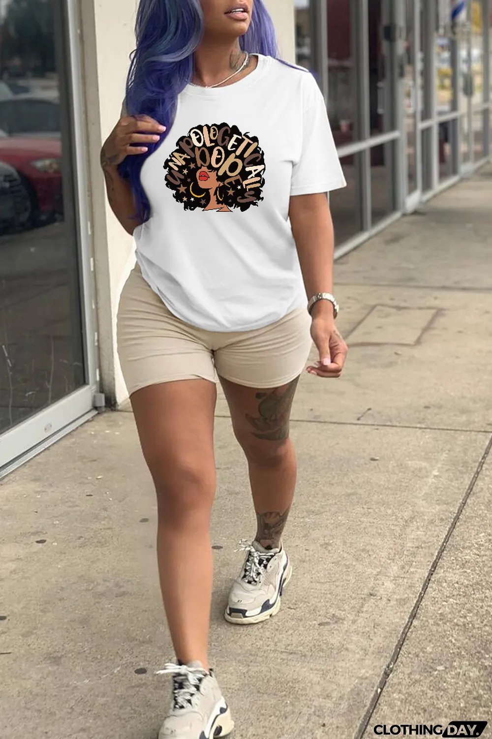 Red Daily Vintage Print Patchwork Letter O Neck T-Shirts