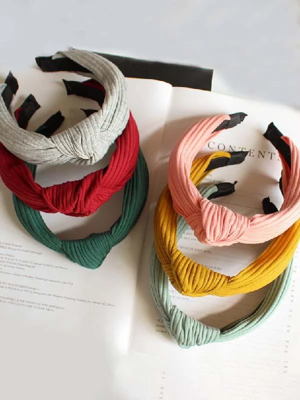 Temperament Solid Color Knot Headband
