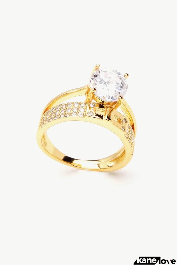 Elegant Cubic Zirconia Gold-Plated Ring