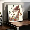 Floral Butterfly Walking Special Shaped 5D DIY Partial Drill Diamond Painting Kits 30x30cm Diamond Art Kit for Adults Home Decor