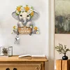Wooden Special Shape Elephant 2 Hooks Diamond Painting Hook Rail for Home Decor