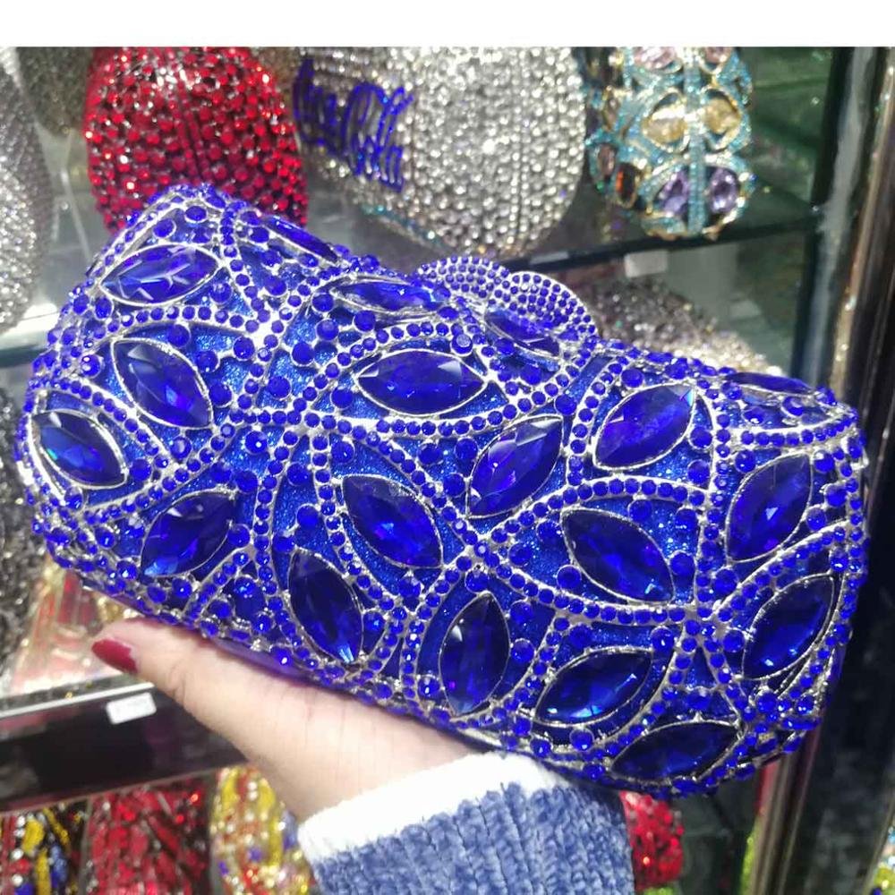 Luxury Fashion emerald Crystal Evening Bags for Big Stone purple diamante Clutch Bags Party Wedding Bridal Purse Handbags SM15