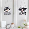 2Pcs Girl 2D Flat DIY Hanging Diamond Art Ornament Window Pendant (Stripes)