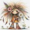 (Multi-Style) Indian Weird Girl-11CT Stamped Cross Stitch 40*40cm/15.75*15.75in tapestrymarket