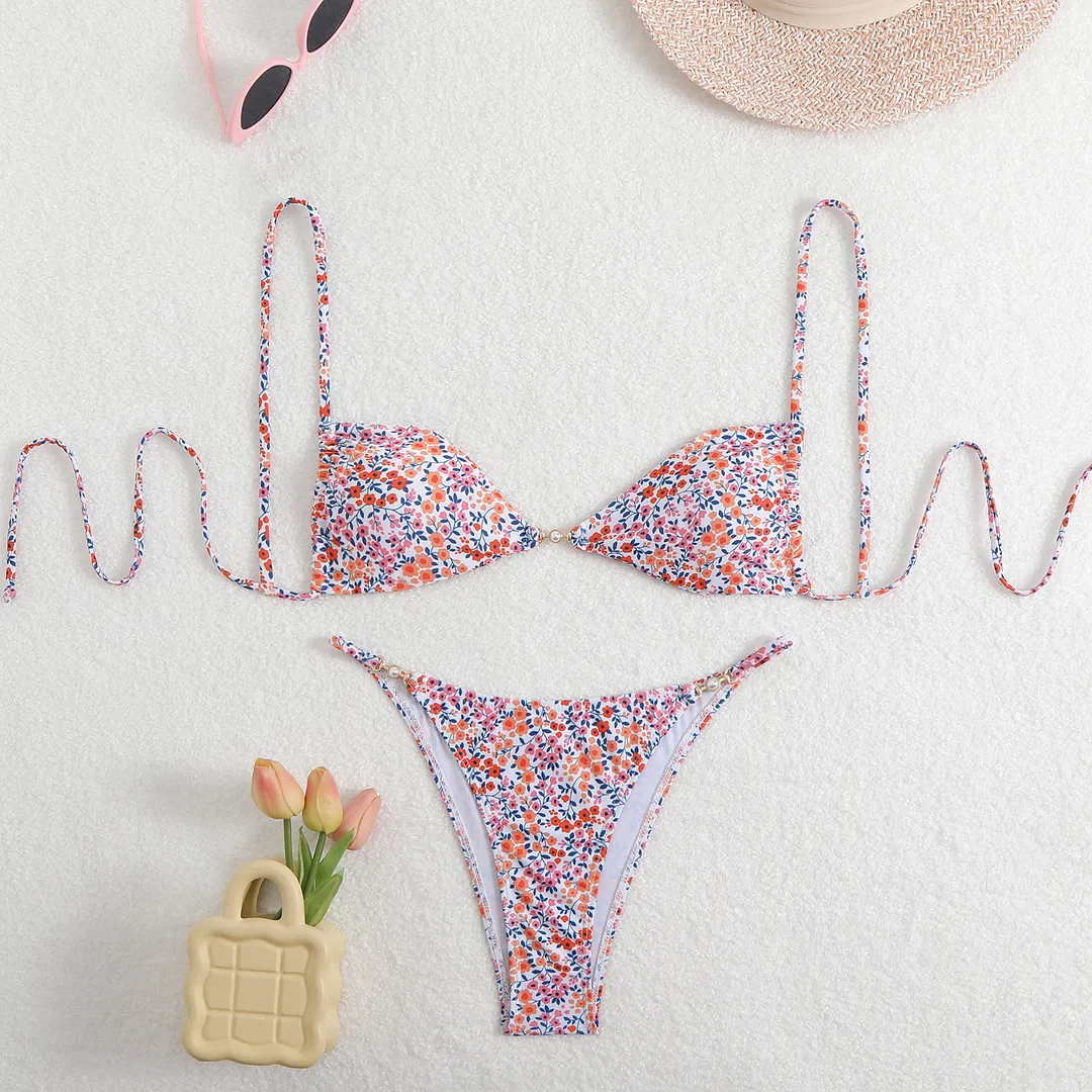 Churchf 2025 New Leopard Print Sexy Bikini Sling Swimsuit Female Senior Feel Beach Spa Swimsuit
