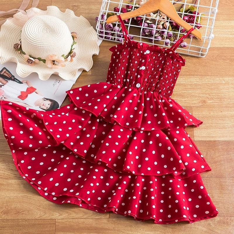 Girls Spring Summer Sling Dress Flower Wedding Dresses Solid Children Party Costumes Kids Baby Clothing 3 8Y