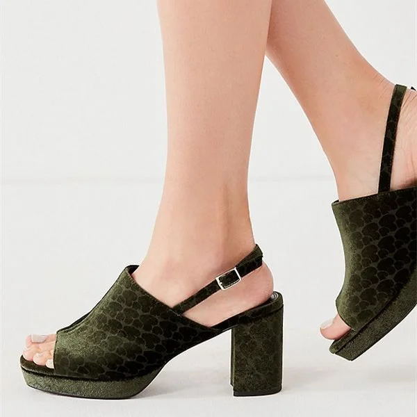 NIB Versace Khaki (Olive Green) Satin Platform Heels Size 7.5/38.5 Retail  $1475 | eBay