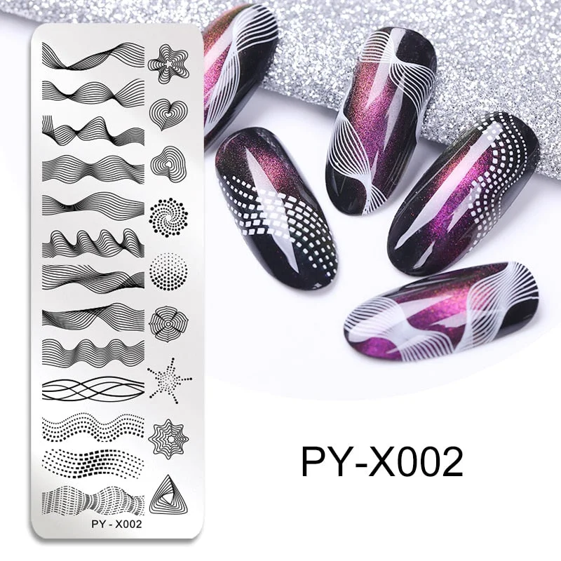 PICT YOU Nail Stamping Plate Geometric Line DIY Image Plate Stencil For Nails Polish Printing Stamping Templates Design Tools