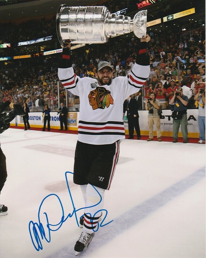 MICHAL ROZSIVAL SIGNED CHICAGO BLACKHAWKS STANLEY CUP 8x10 Photo Poster painting #2 Autograph