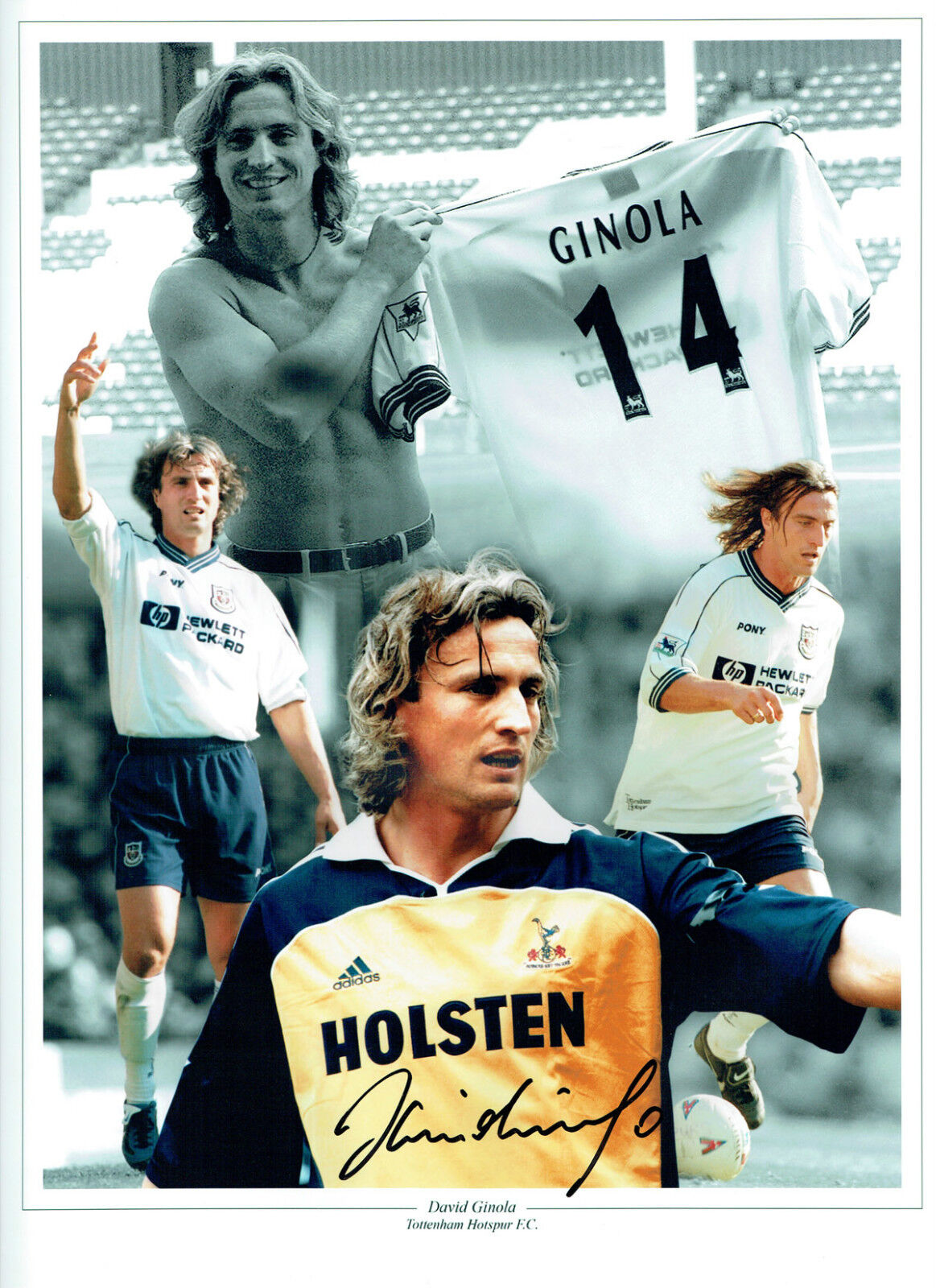 David GINOLA Signed Autograph 16x12 Montage Photo Poster painting AFTAL COA SPURS Legend